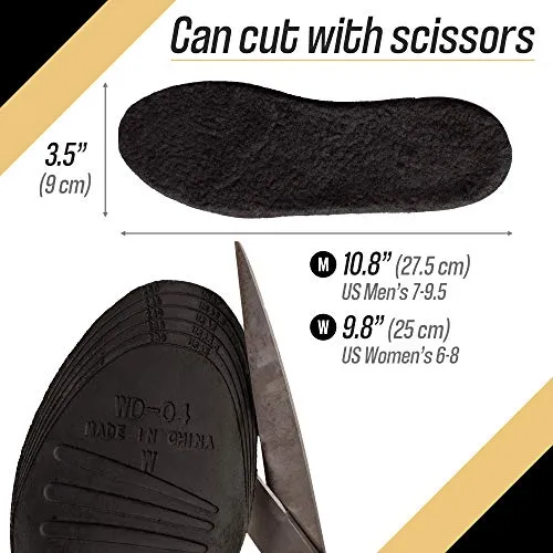 Height Increase Insoles with Fur and Air Cushion - 1.2" Shoe Lifts - Heel Lift (US Women's 6-8) Beige