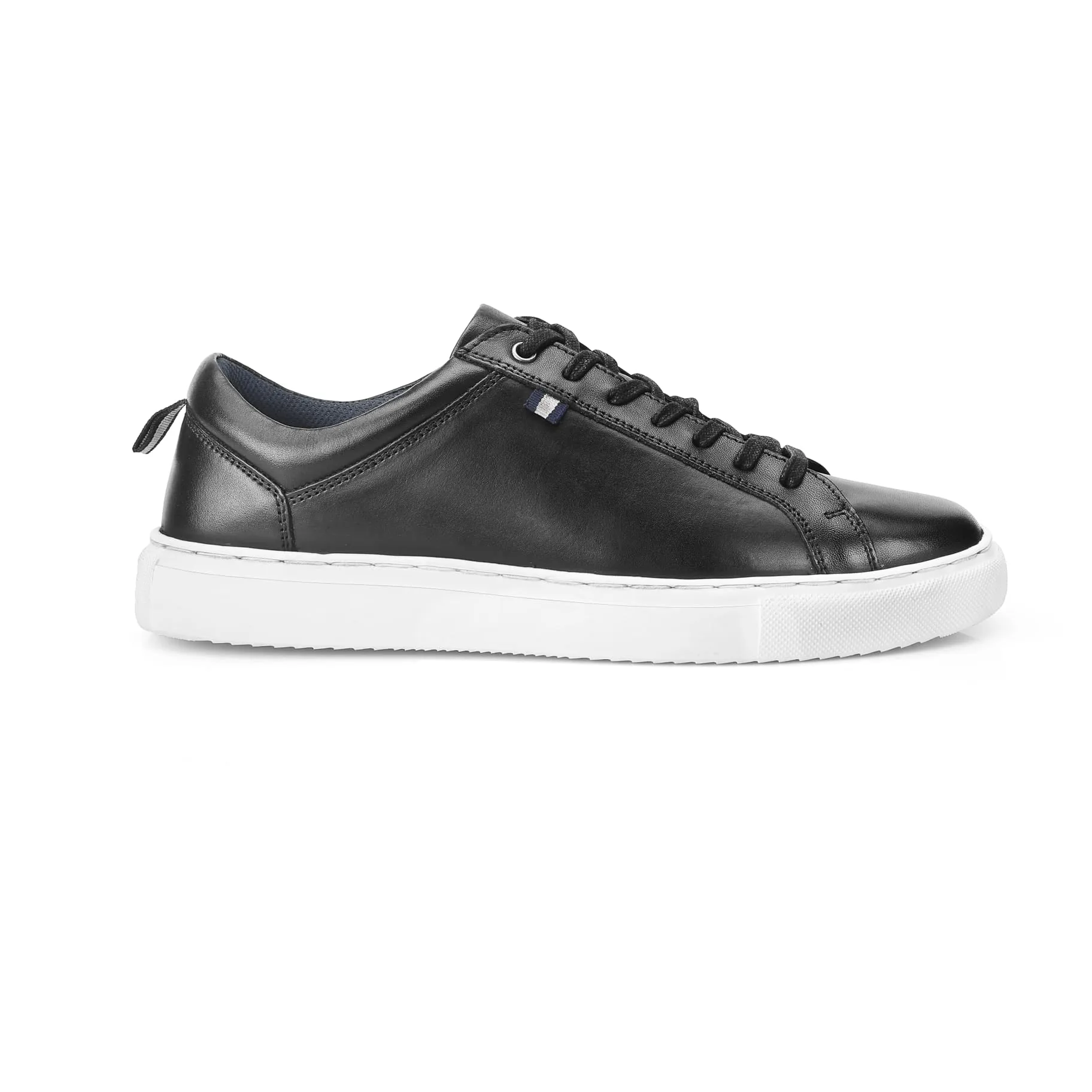 Holden Leather Cup Sole Trainer - Black