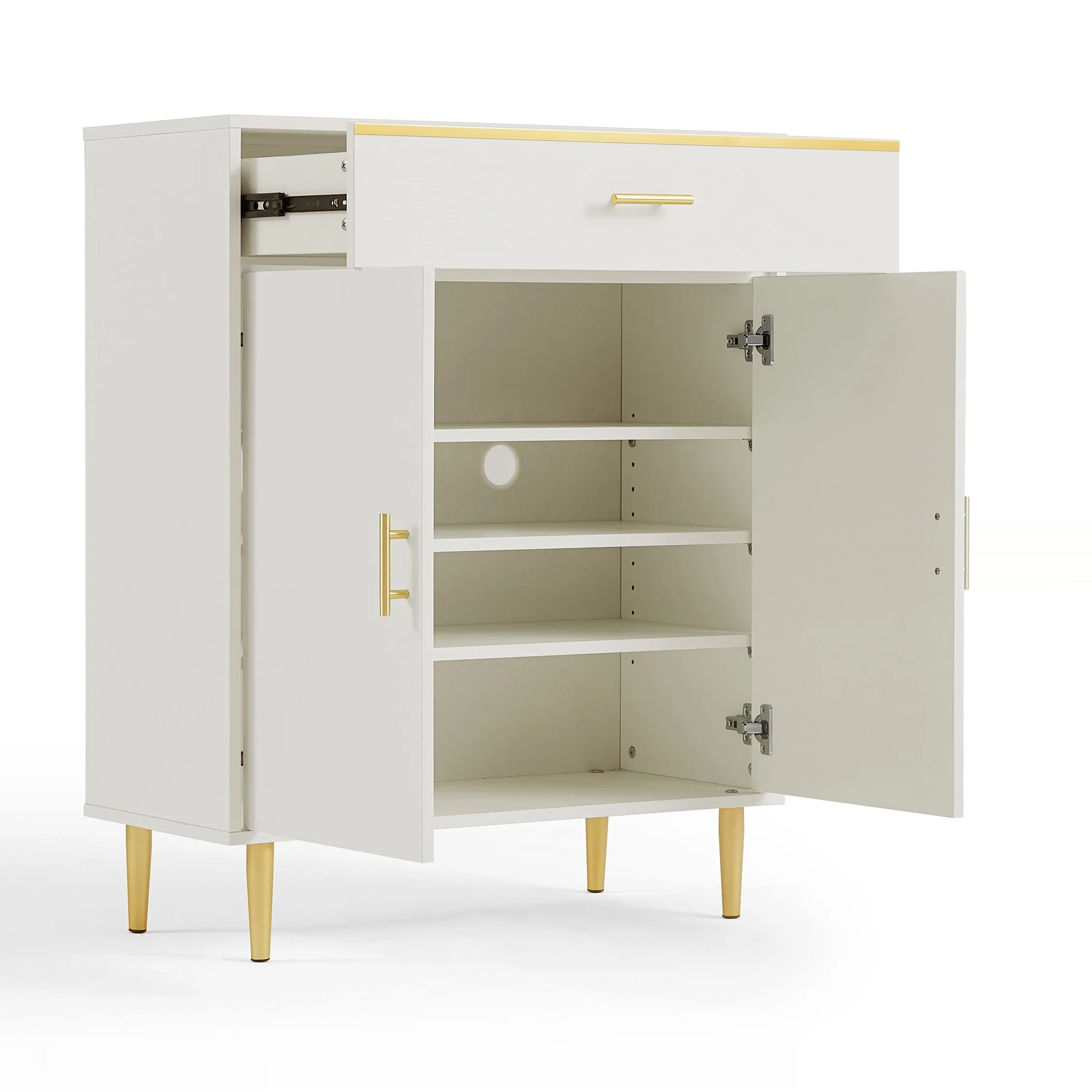 JAMAL White Shoe Cabinet