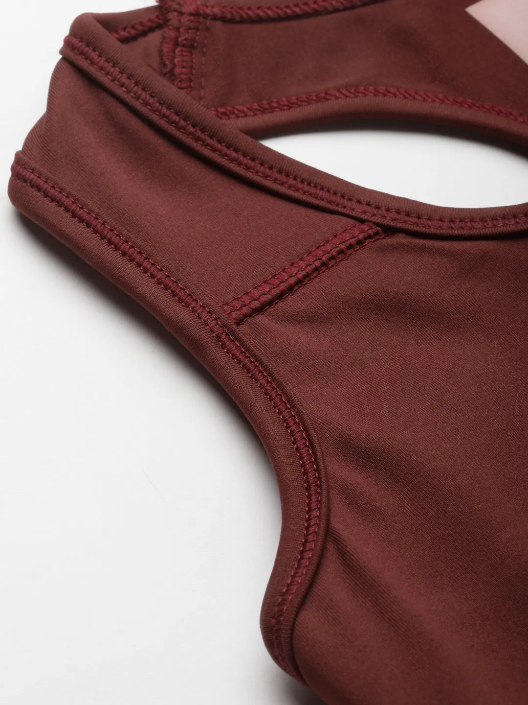JUMP USA Maroon Solid Non-Wired Non Padded Sports Bra