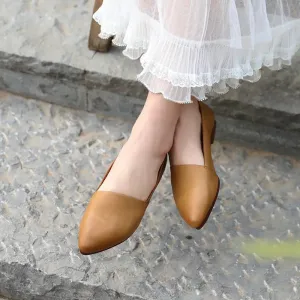 Khaki Leather Flats: Versatile and Chic Footwear for Women