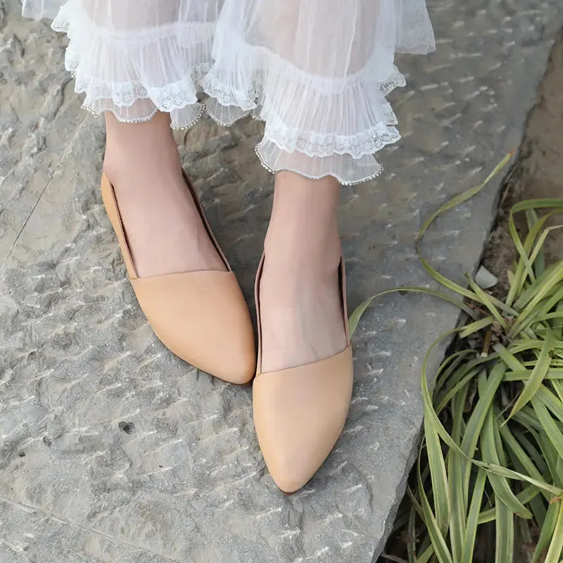 Khaki Leather Flats: Versatile and Chic Footwear for Women