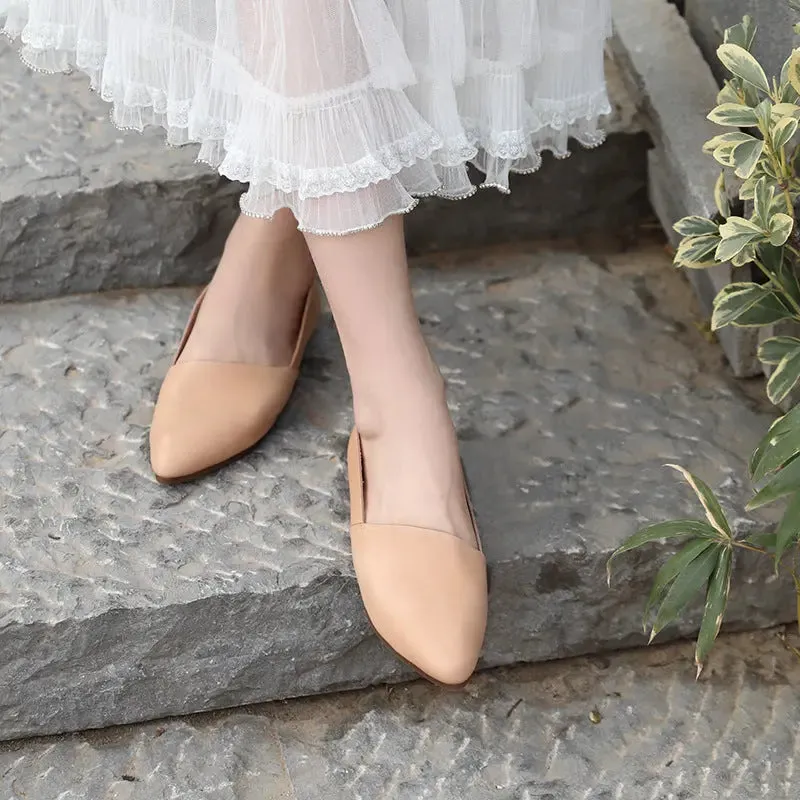 Khaki Leather Flats: Versatile and Chic Footwear for Women