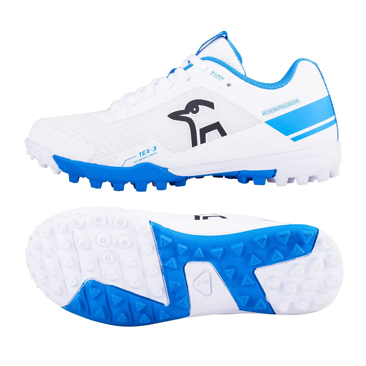 Kookaburra KC 5.0 Rubber Cricket Shoes - White/Blue