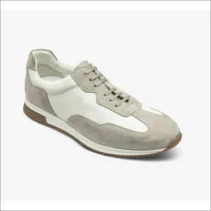 Loake Linford White and Grey Suede Trainer@