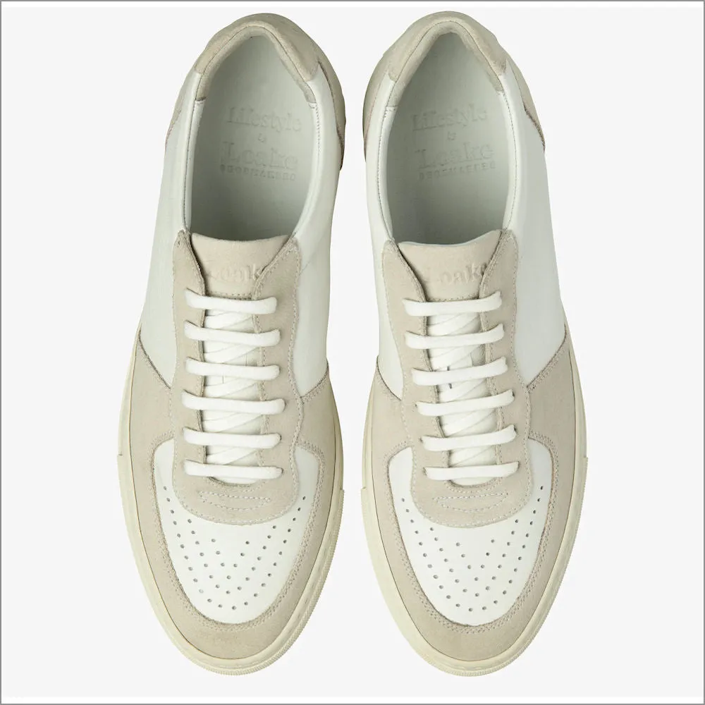 Loake Rush White and Sand Suede Trainer@