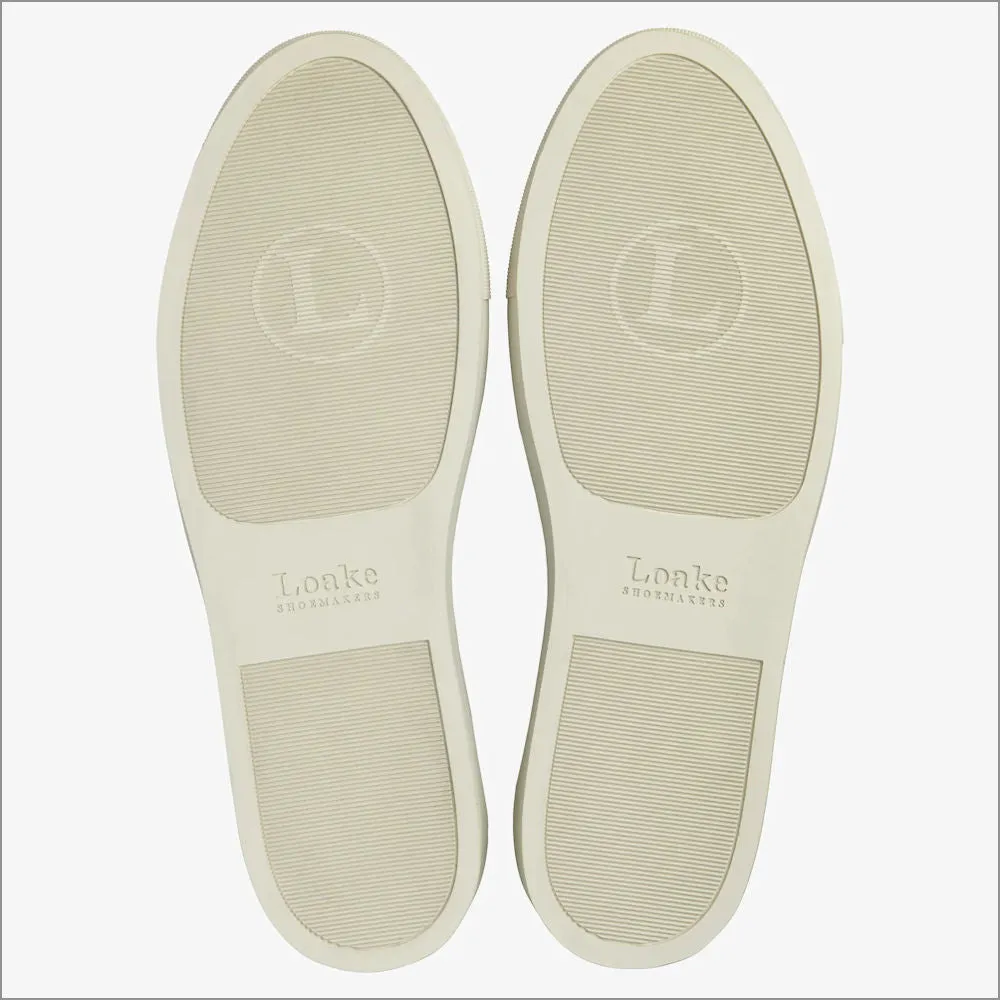 Loake Rush White and Sand Suede Trainer@