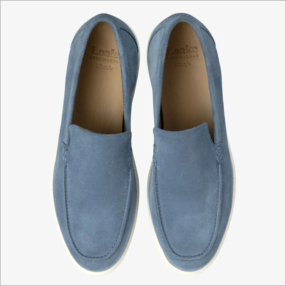 Loake Tuscany Light Blue Suede Loafer@