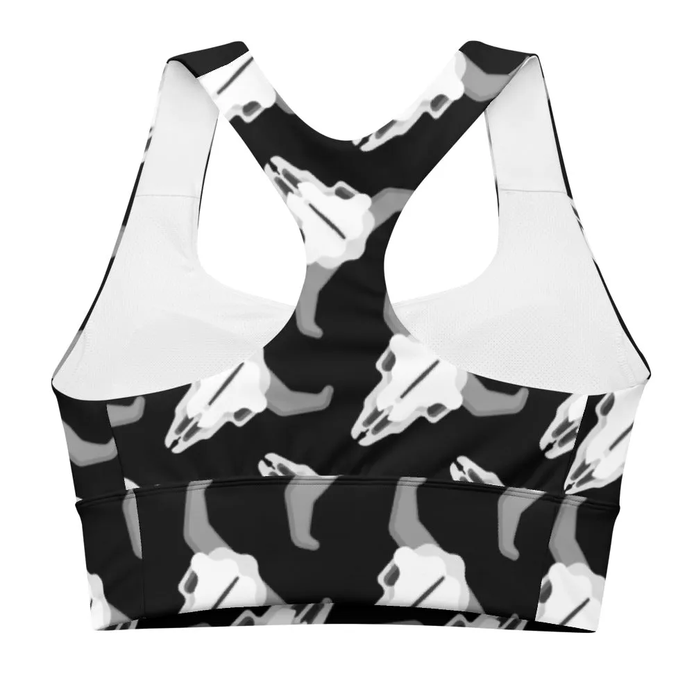 LongHorn Skull Longline sports bra