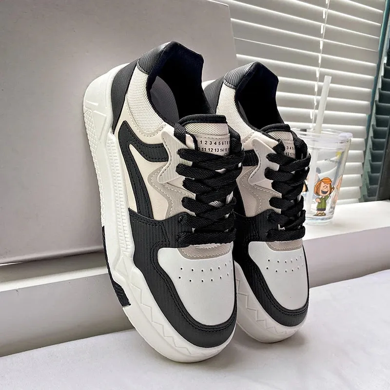 LVSANW Fashion Small White Shoes Women New Spring and Autumn Leisure Sports Shoes Girls with Thick Soles Low Top Board Shoes