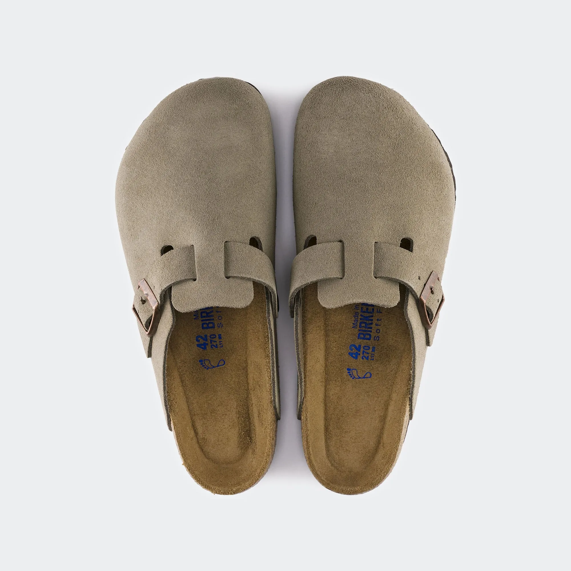 Men's BIRKENSTOCK Boston Soft Footbed Suede Leather Taupe