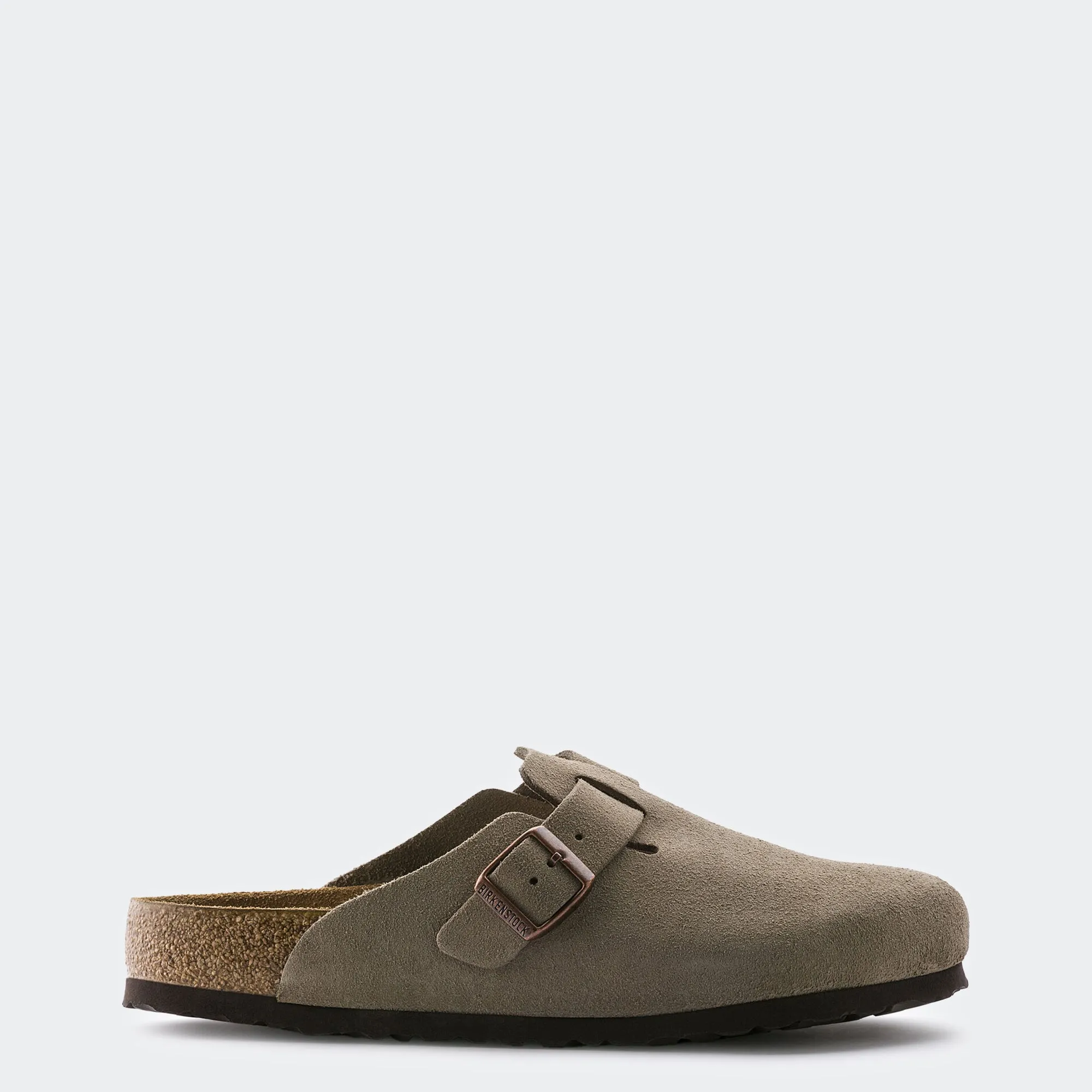 Men's BIRKENSTOCK Boston Soft Footbed Suede Leather Taupe