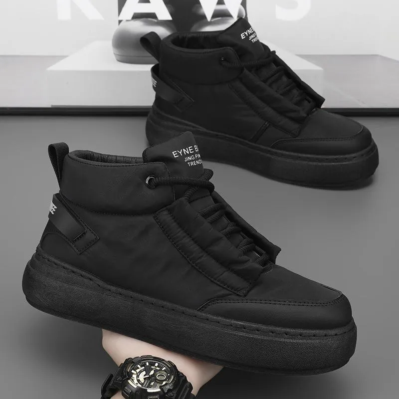 Men's new down fabric casual retro high top board shoes