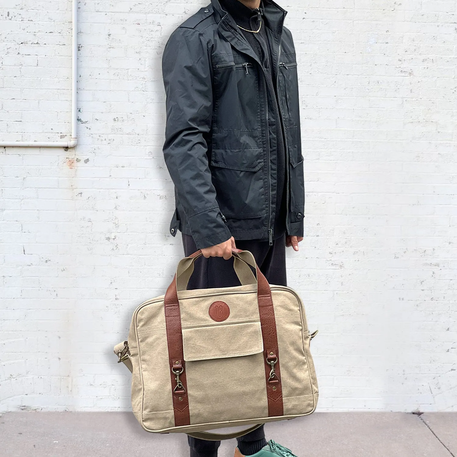 Mona B Canvas Travel/Gym/Sports Duffel Bag: Flint