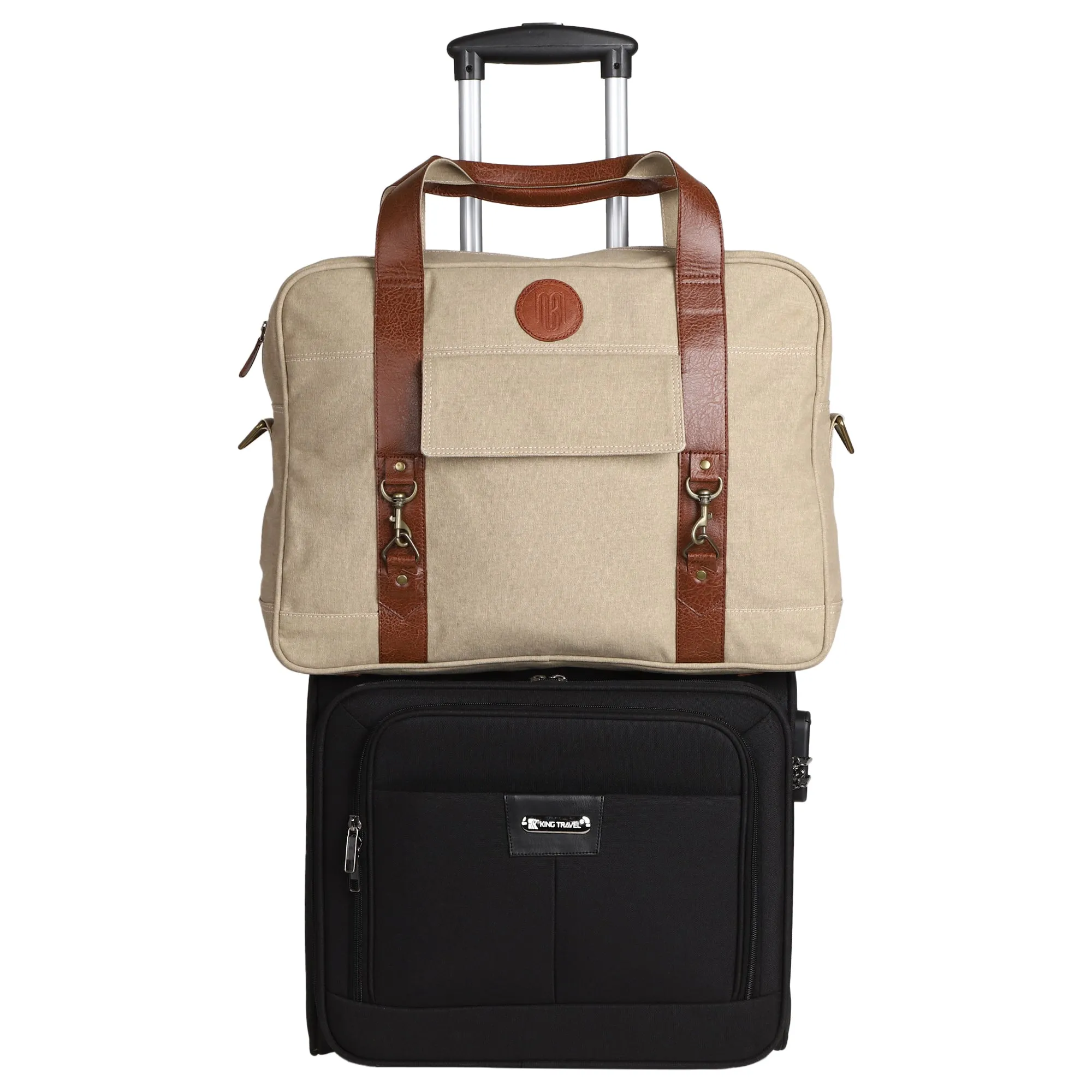 Mona B Canvas Travel/Gym/Sports Duffel Bag: Flint