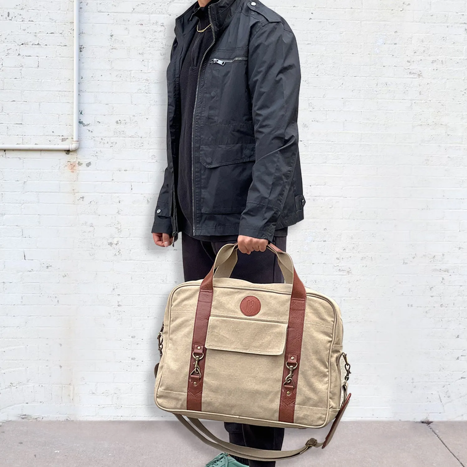 Mona B Canvas Travel/Gym/Sports Duffel Bag: Flint