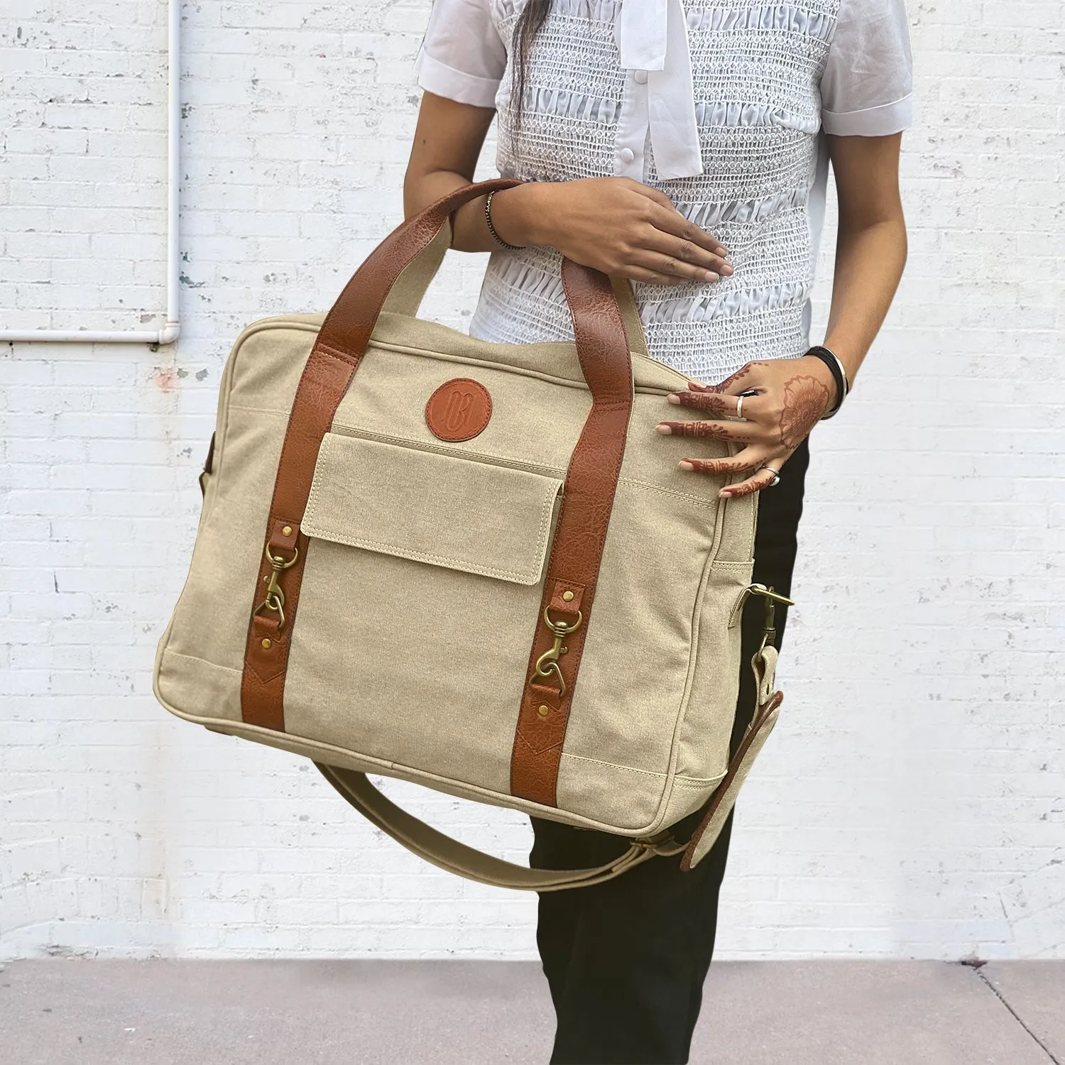 Mona B Canvas Travel/Gym/Sports Duffel Bag: Flint