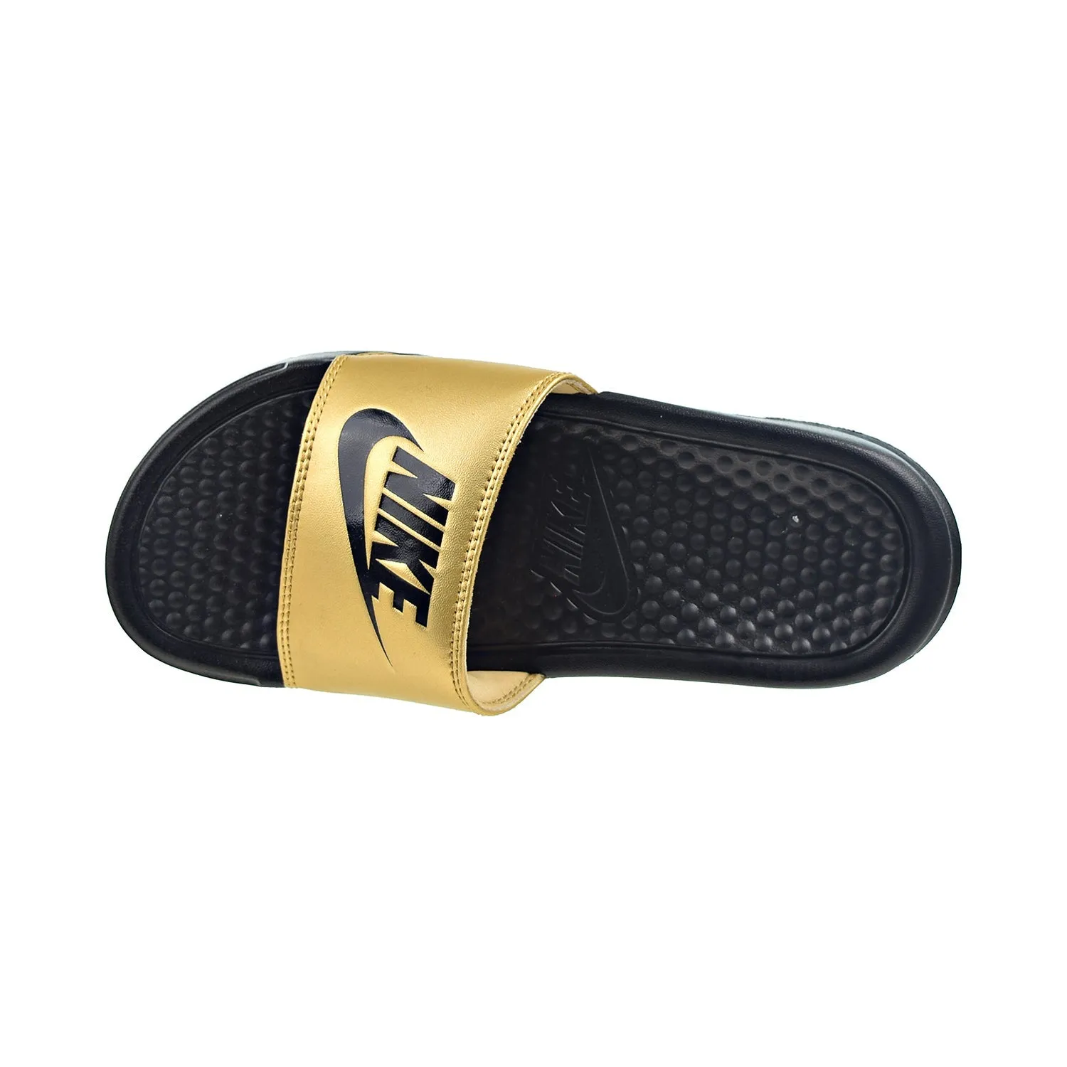 Nike Benassi JDI Women's Slide Sandals Black-Metallic Gold