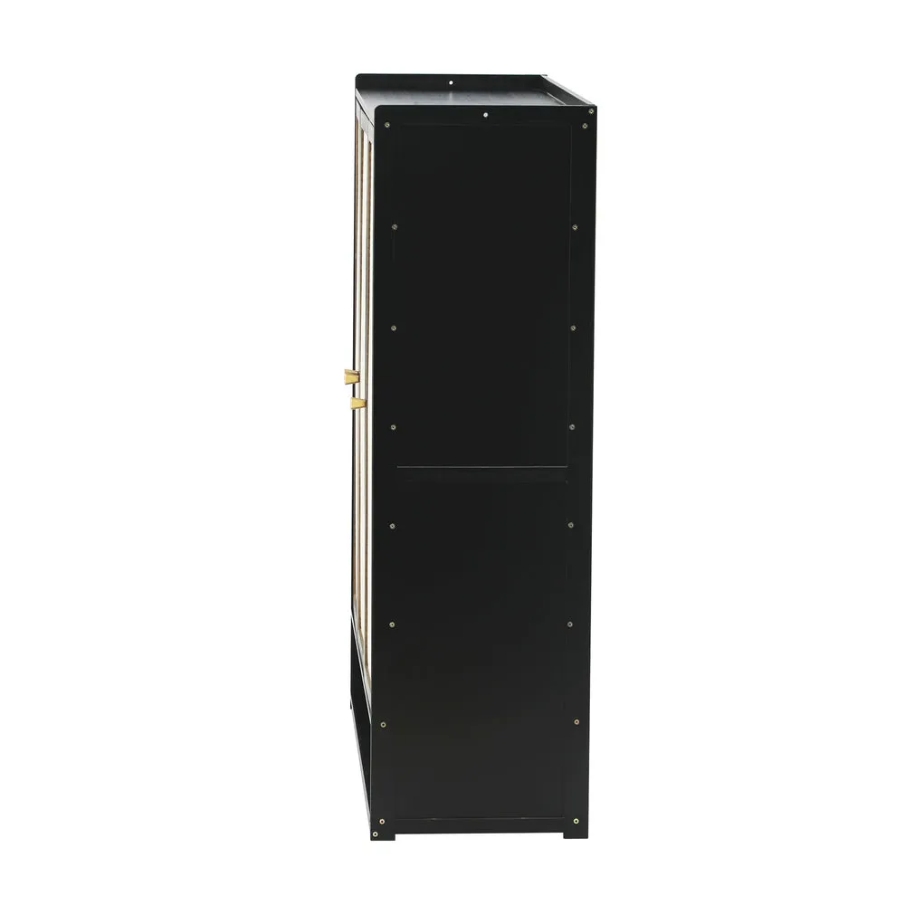 Oikiture Shoe Storage Cabinet 3 Doors Rattan Style