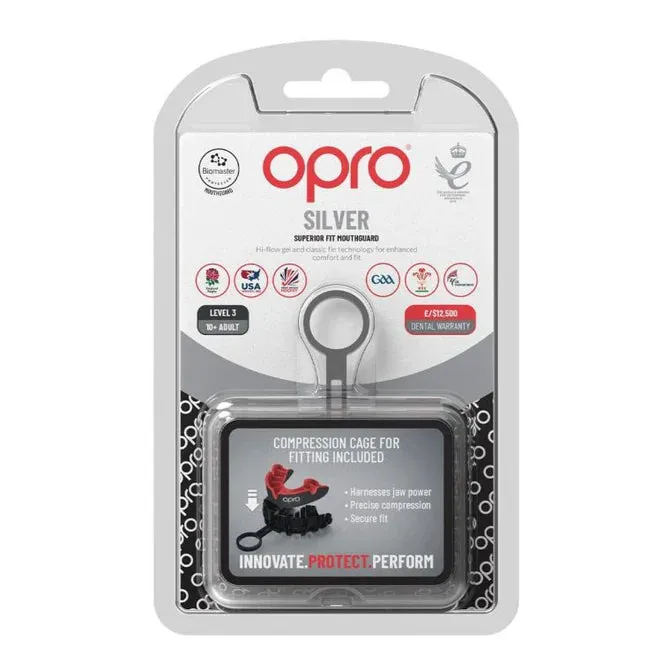 Opro Silver Mouthguard Youth
