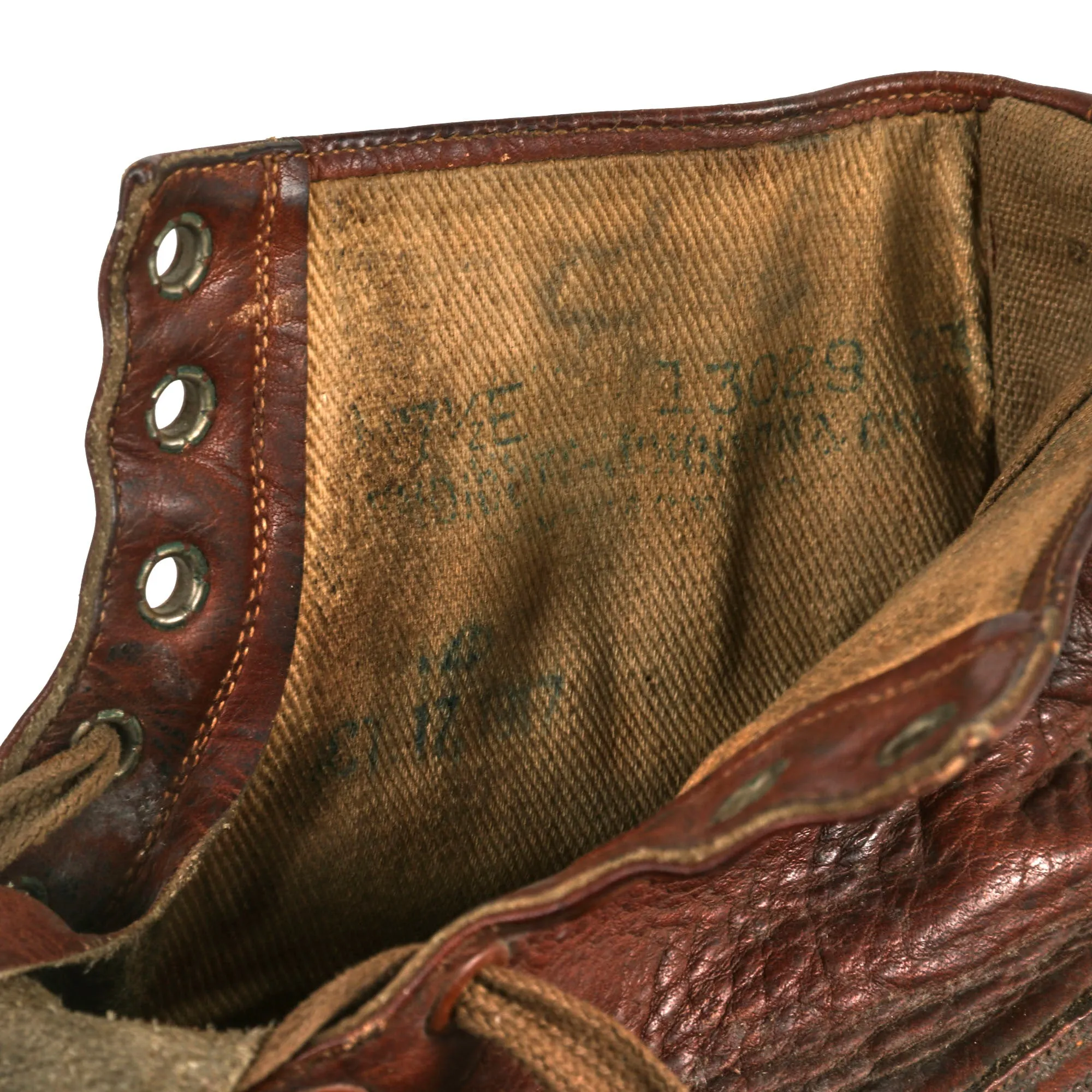 Original U.S. WWI Pair of M1912 Russet Marching Shoes - 1917 Dated - Size 7 ½