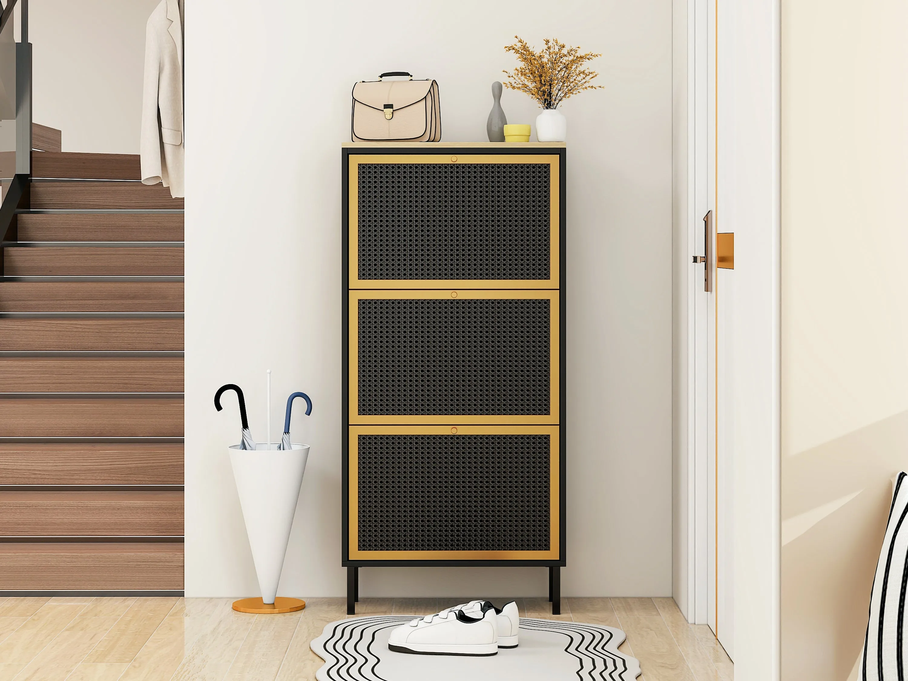 Razo Metal Door Shoe Rack - Black
