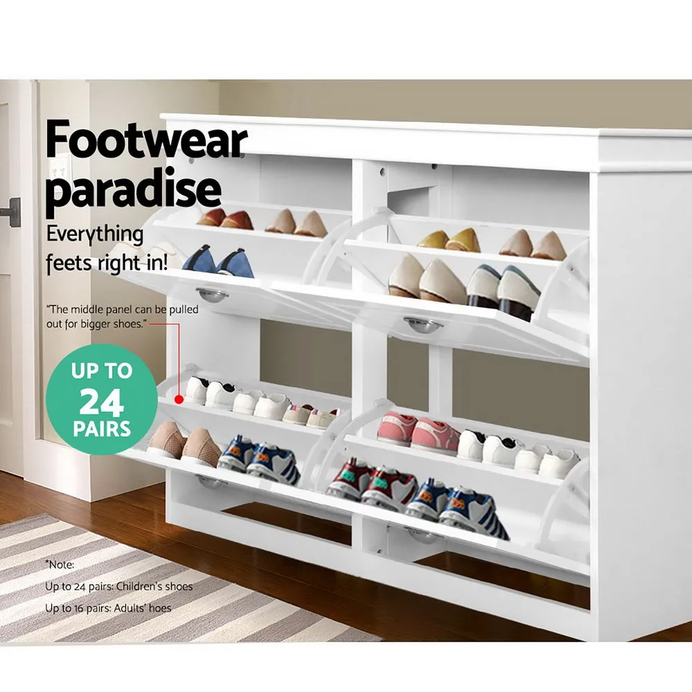 Shoe Cabinet Shoes Storage Rack Home Organiser White Shelf Cupboard Modern