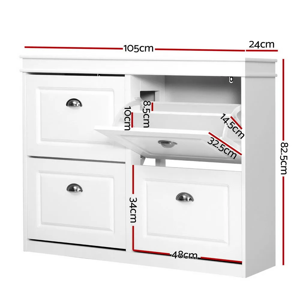 Shoe Cabinet Shoes Storage Rack Home Organiser White Shelf Cupboard Modern