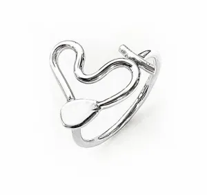 SUP, Dragon Boat, or Canoe Paddle Heart Shaped Silver Ring