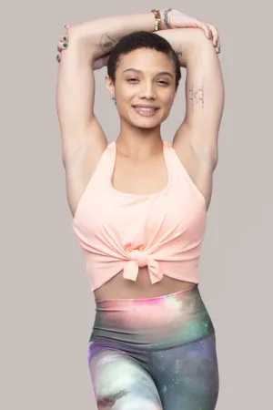 Tie Tank Sports Bra : Peach