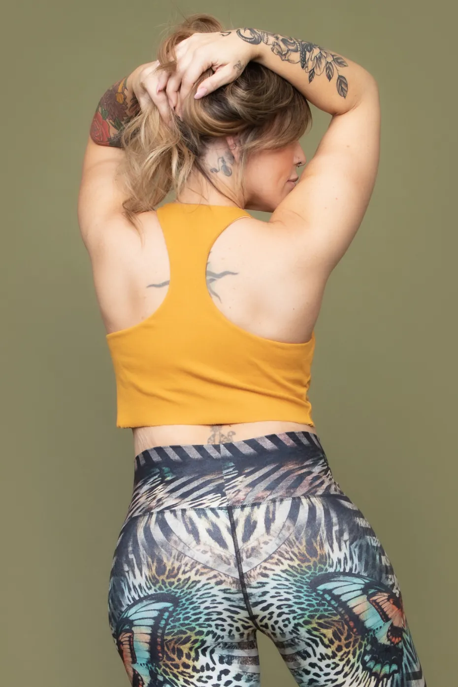 Tie Tank Sports Bra : Turmeric