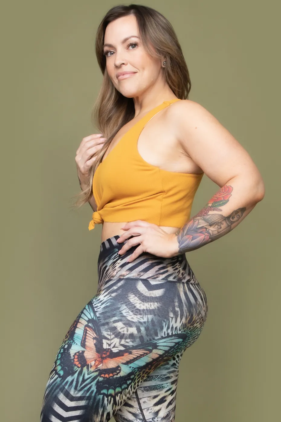 Tie Tank Sports Bra : Turmeric