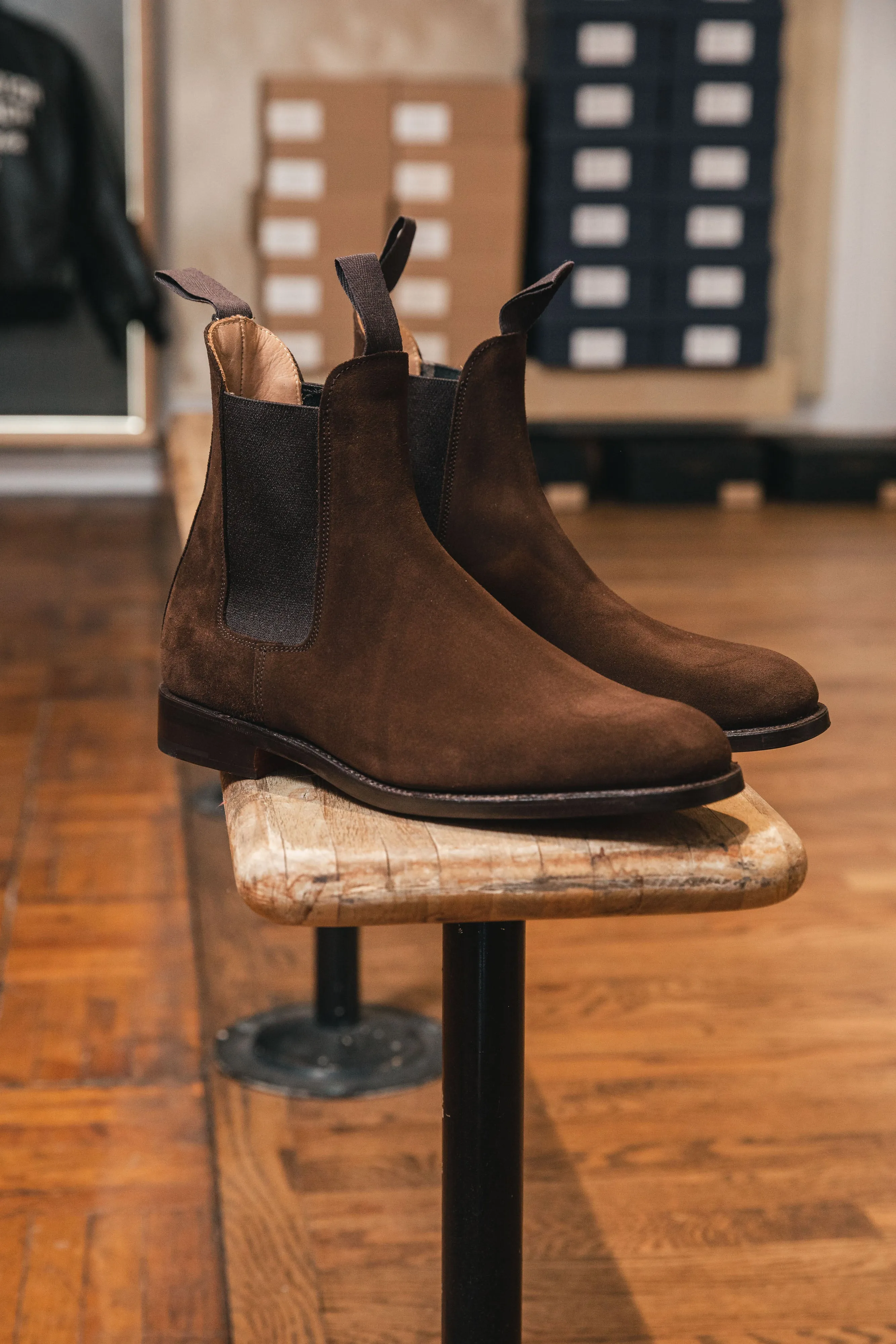 Trickers - Lambourn Chelsea Boot - Chocolate Repello Suede