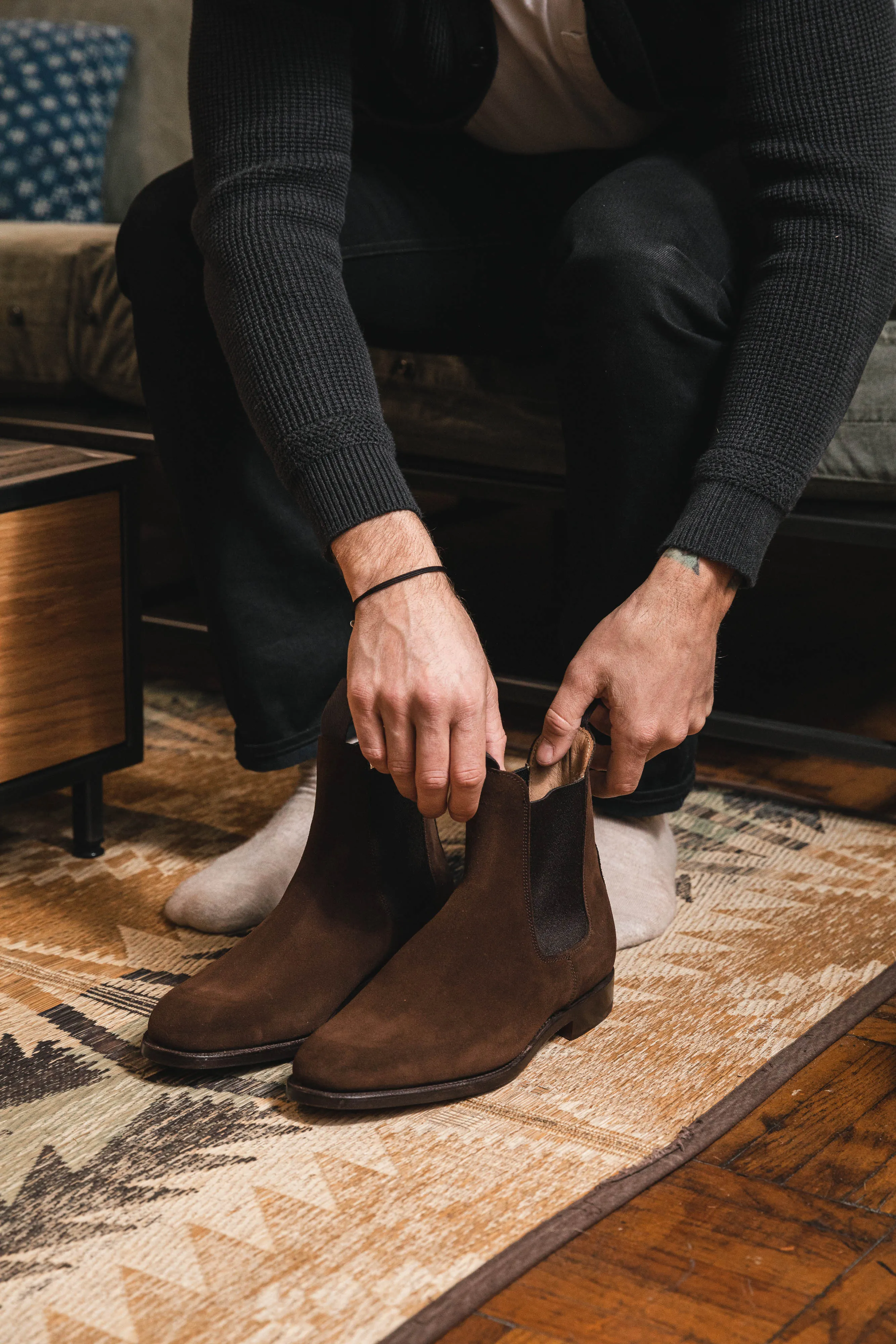 Trickers - Lambourn Chelsea Boot - Chocolate Repello Suede