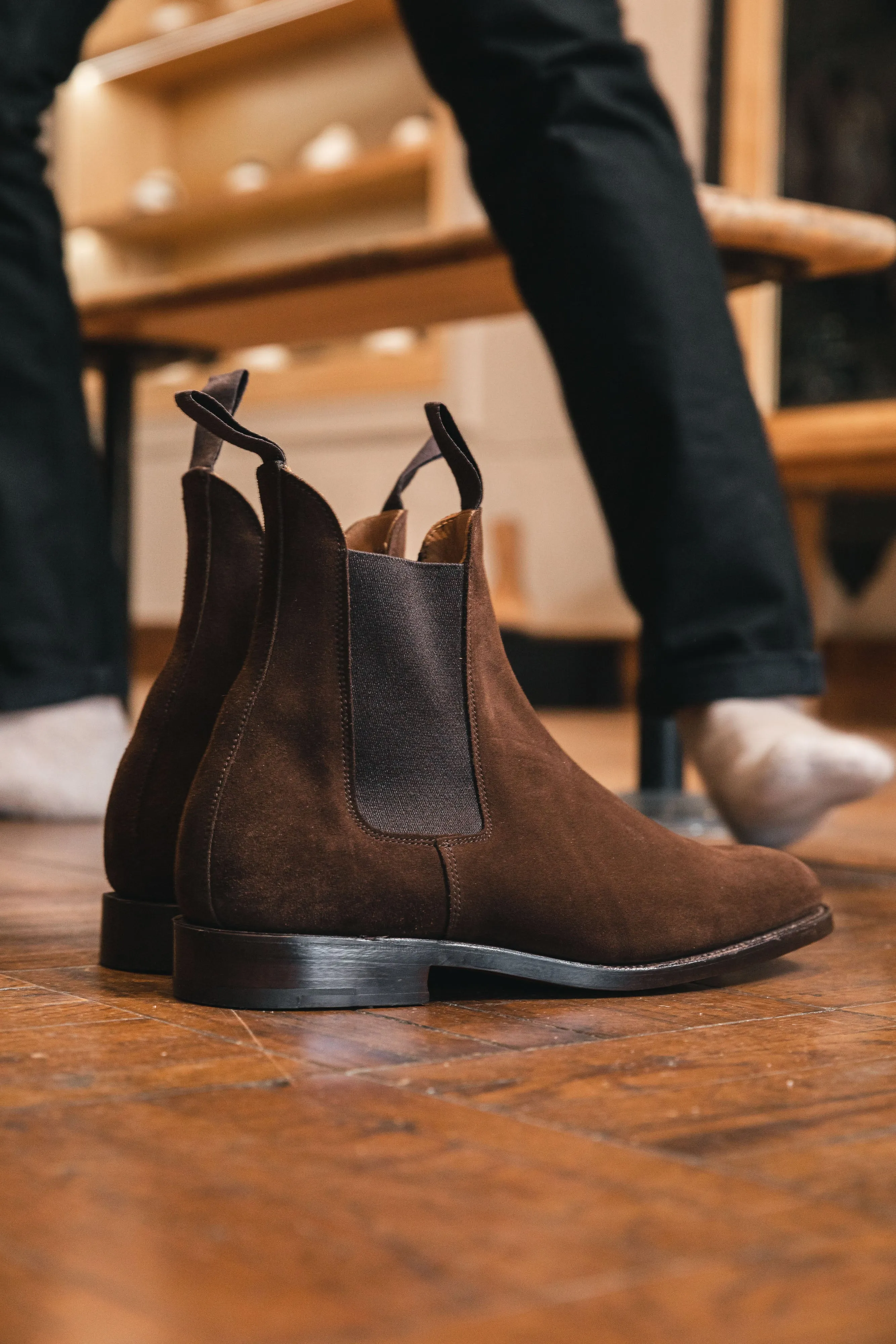 Trickers - Lambourn Chelsea Boot - Chocolate Repello Suede