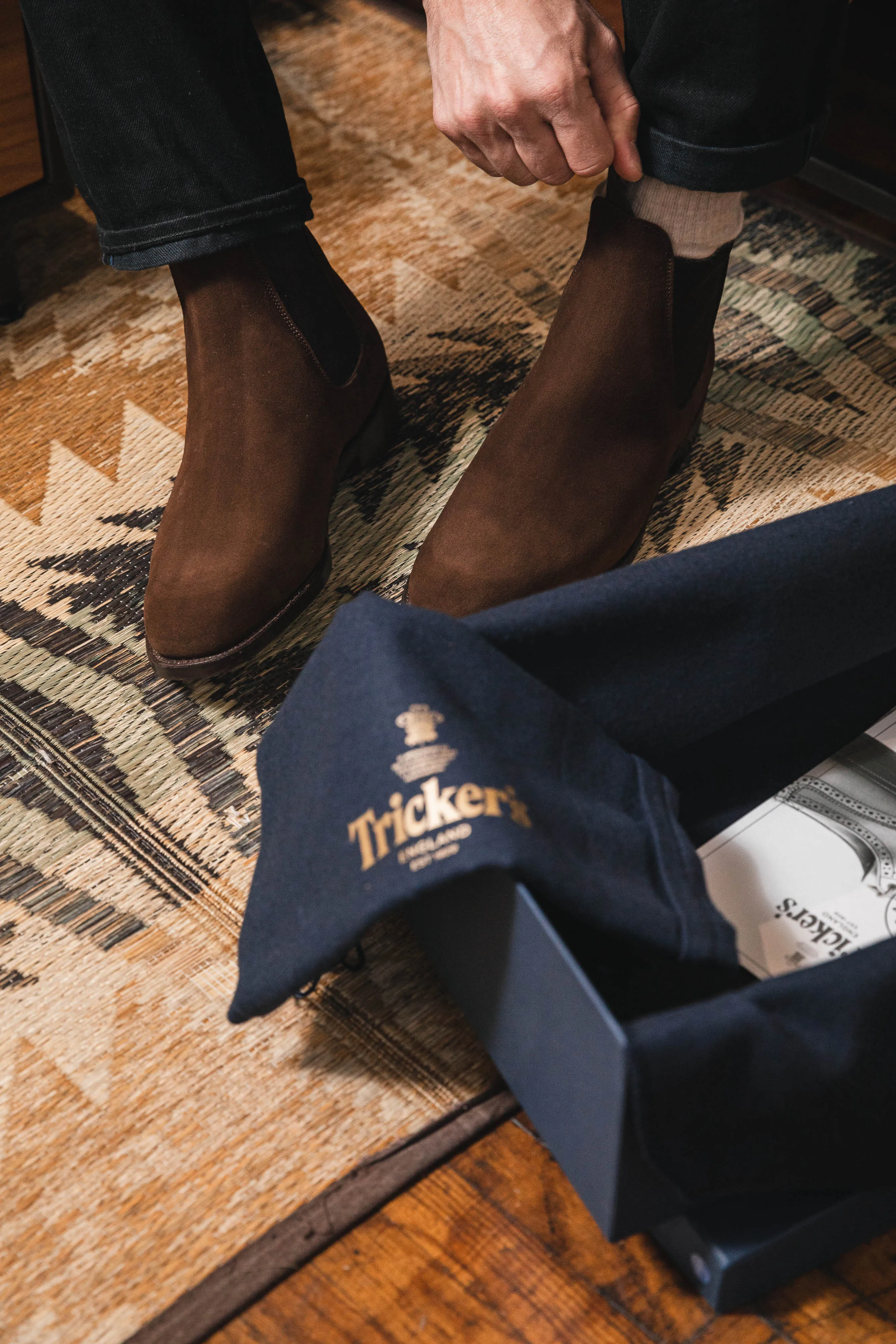 Trickers - Lambourn Chelsea Boot - Chocolate Repello Suede
