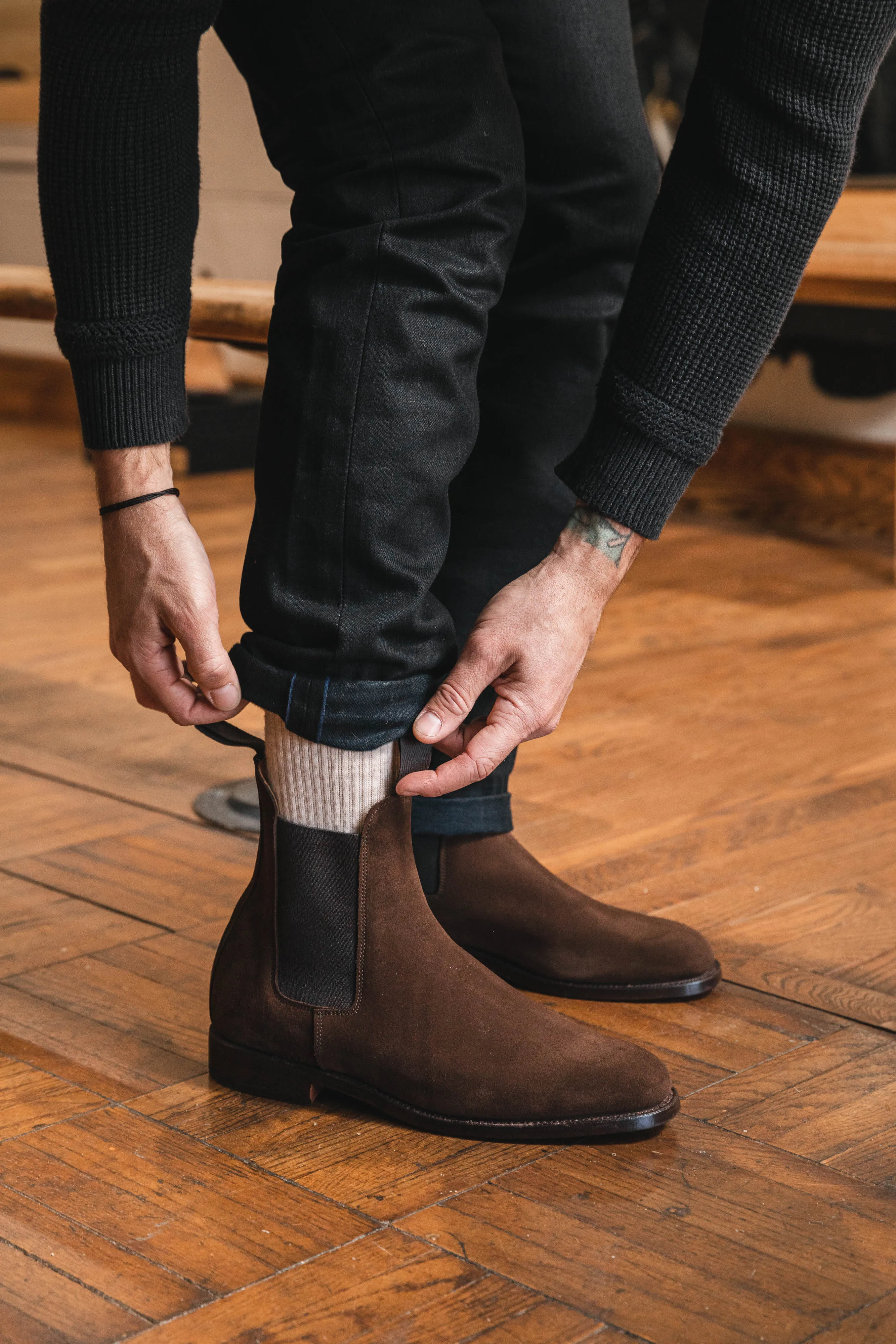 Trickers - Lambourn Chelsea Boot - Chocolate Repello Suede