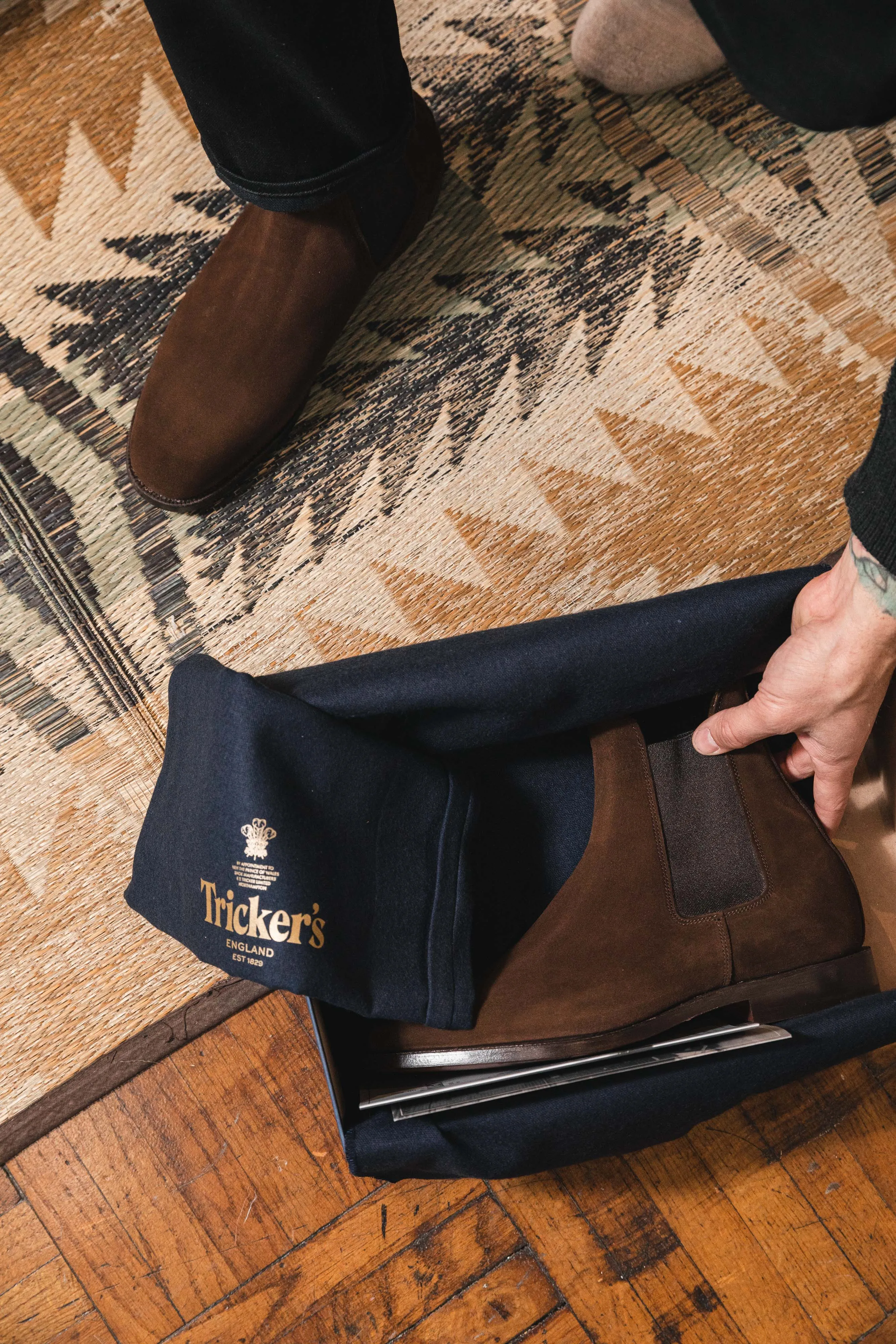 Trickers - Lambourn Chelsea Boot - Chocolate Repello Suede