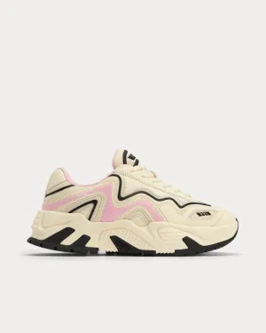 Vortex Leather & Fabric Beige Low Top Sneakers