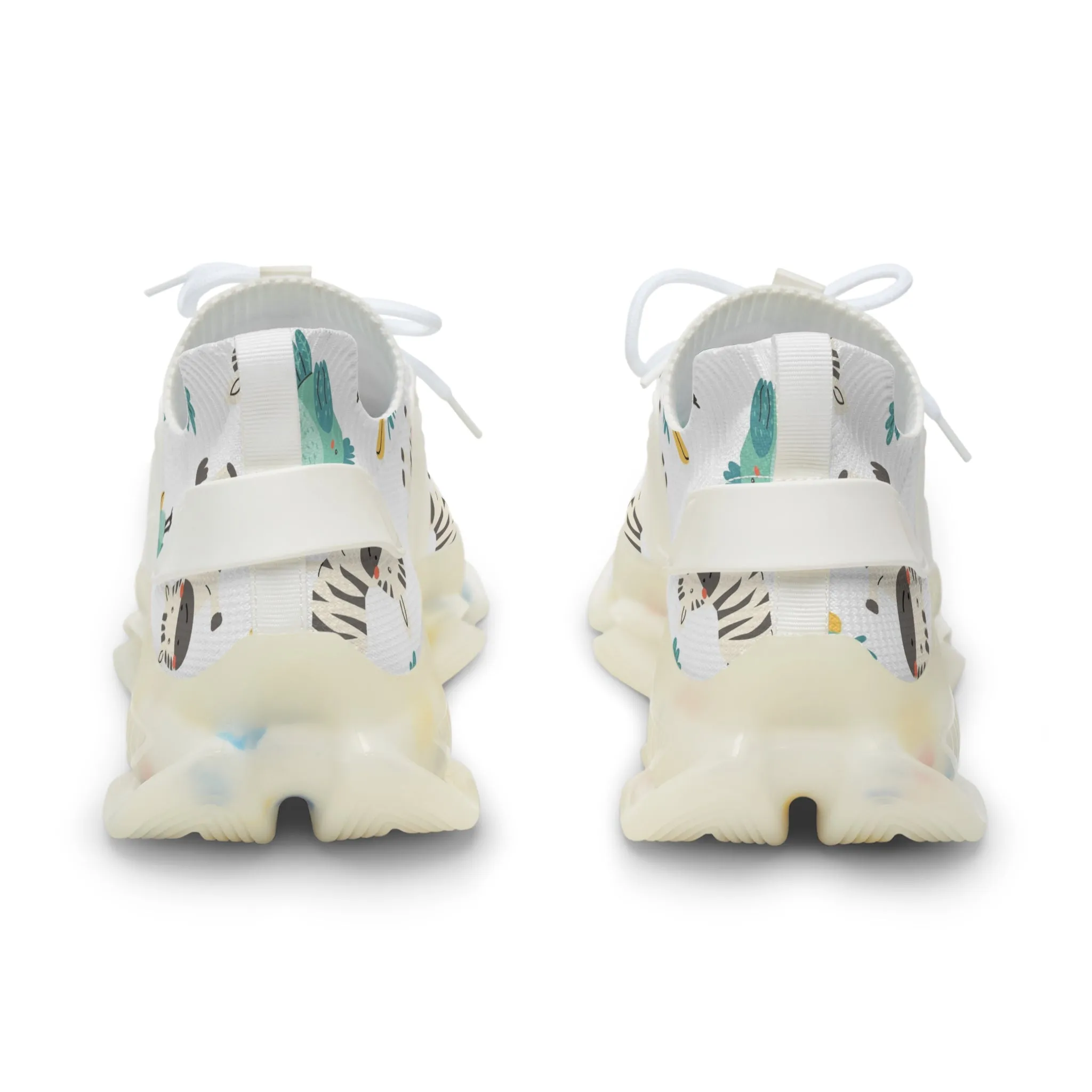 Zebra and Blue Bird Men's Mesh Sneakers