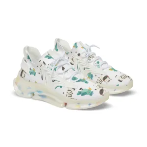 Zebra and Blue Bird Men's Mesh Sneakers